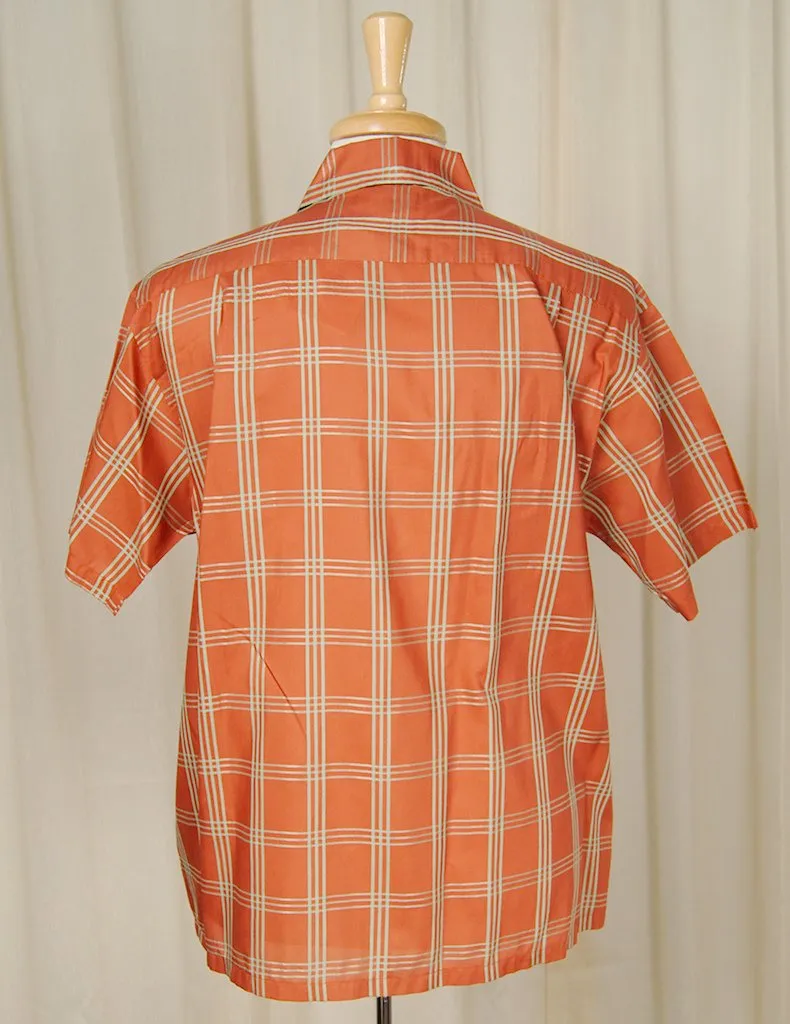 1950s Rust Plaid SS Shirt