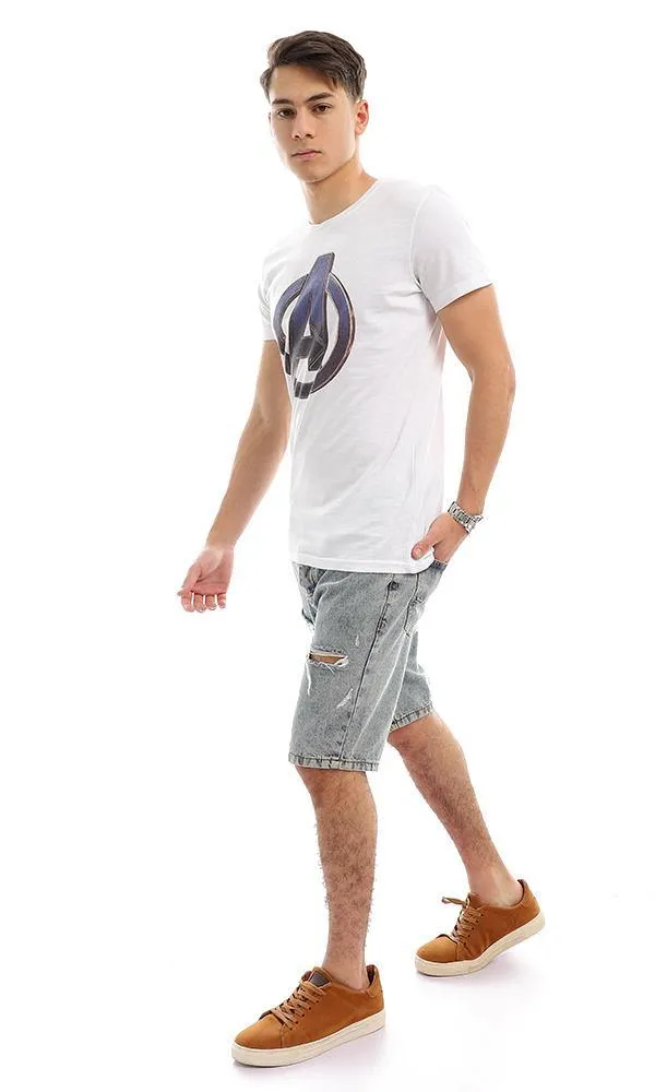 57493 Avengers Printing Summer White T-shirt