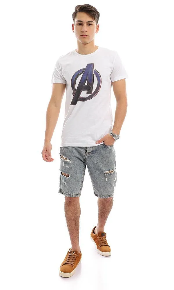 57493 Avengers Printing Summer White T-shirt