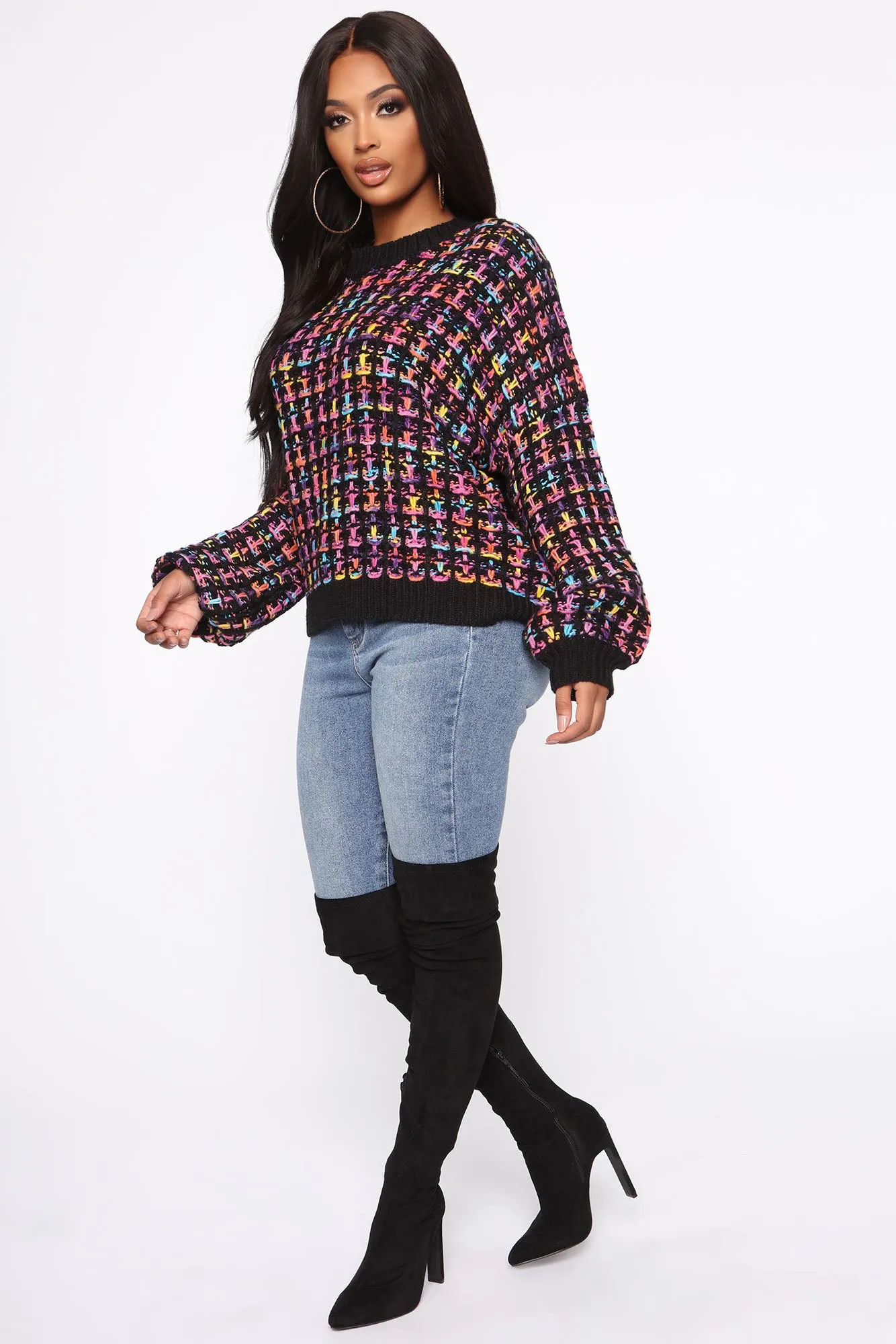 80's Flashback Sweater - Black/combo