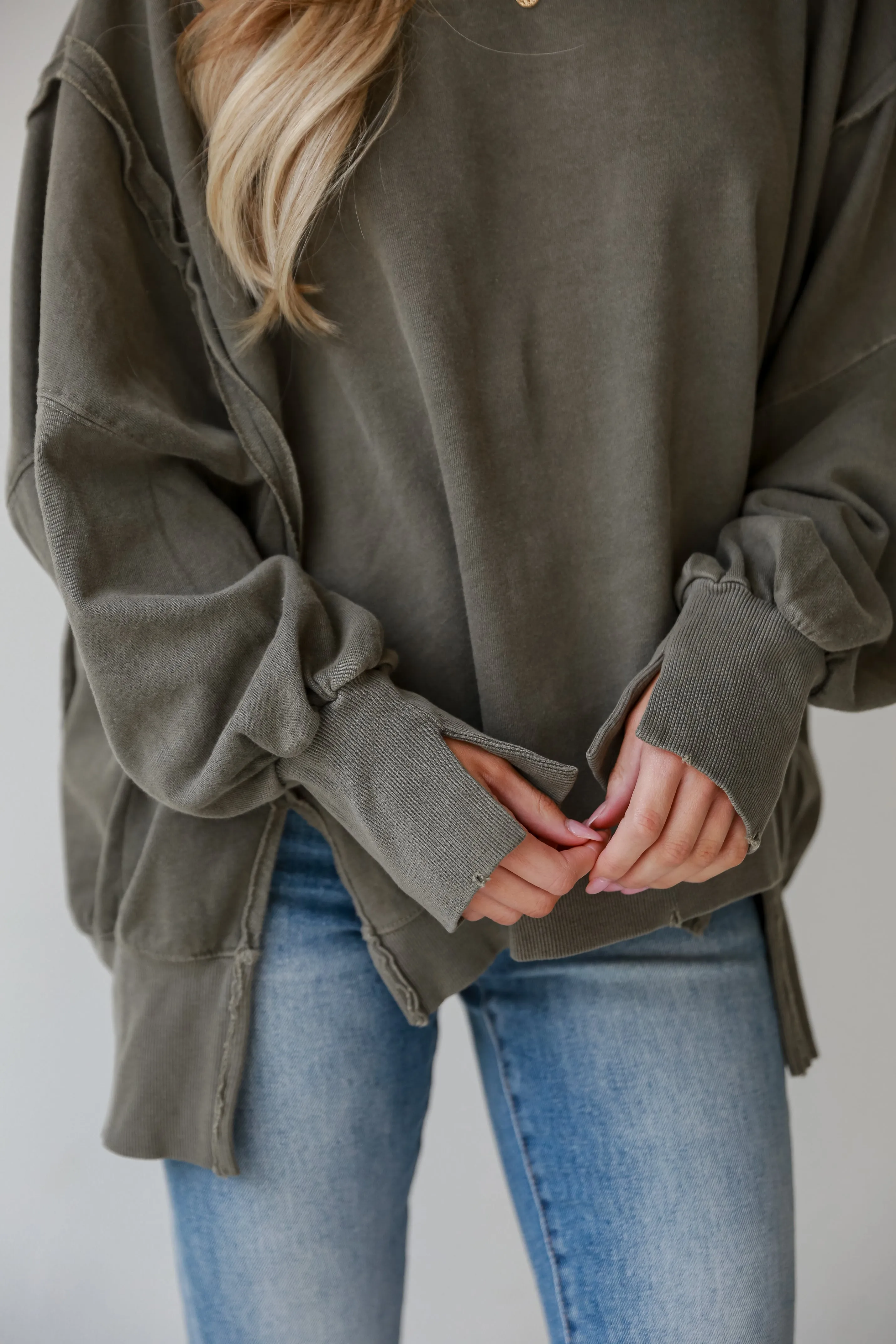 Abigail Mocha Oversized Pullover