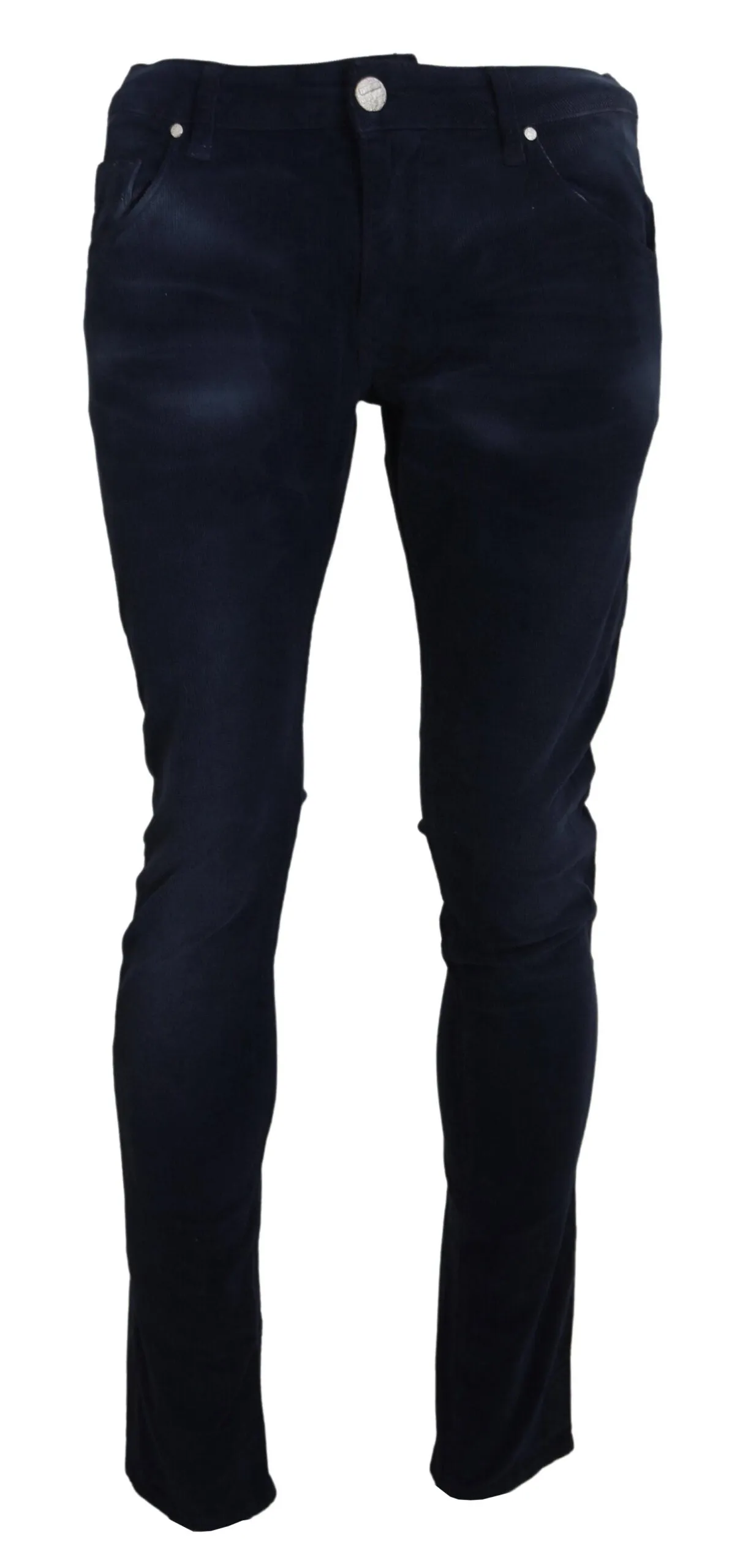 Acht Blue Cotton Corduroy Slim Stretch  Jeans