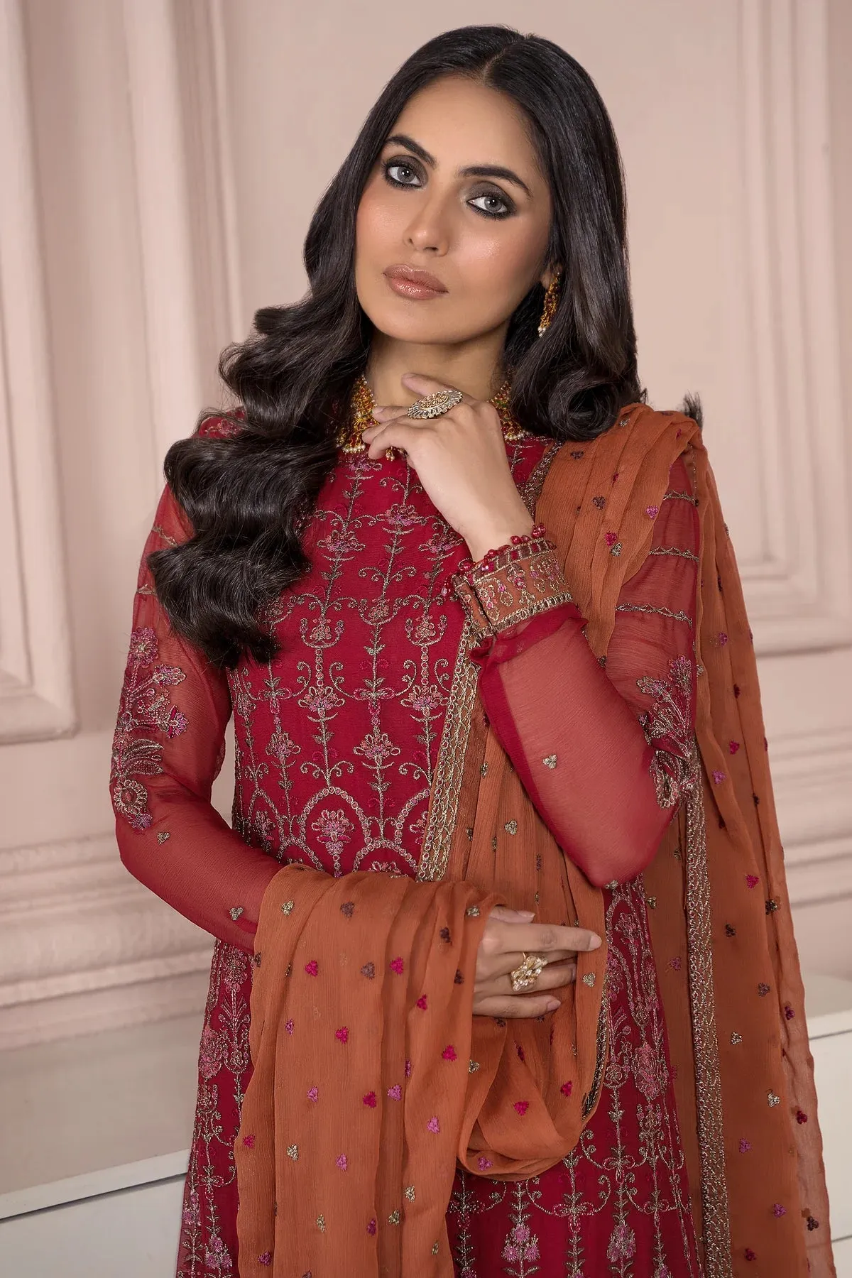 Afreen By Zarif Embroidered Net Unstitched 3 Piece Suit - 08