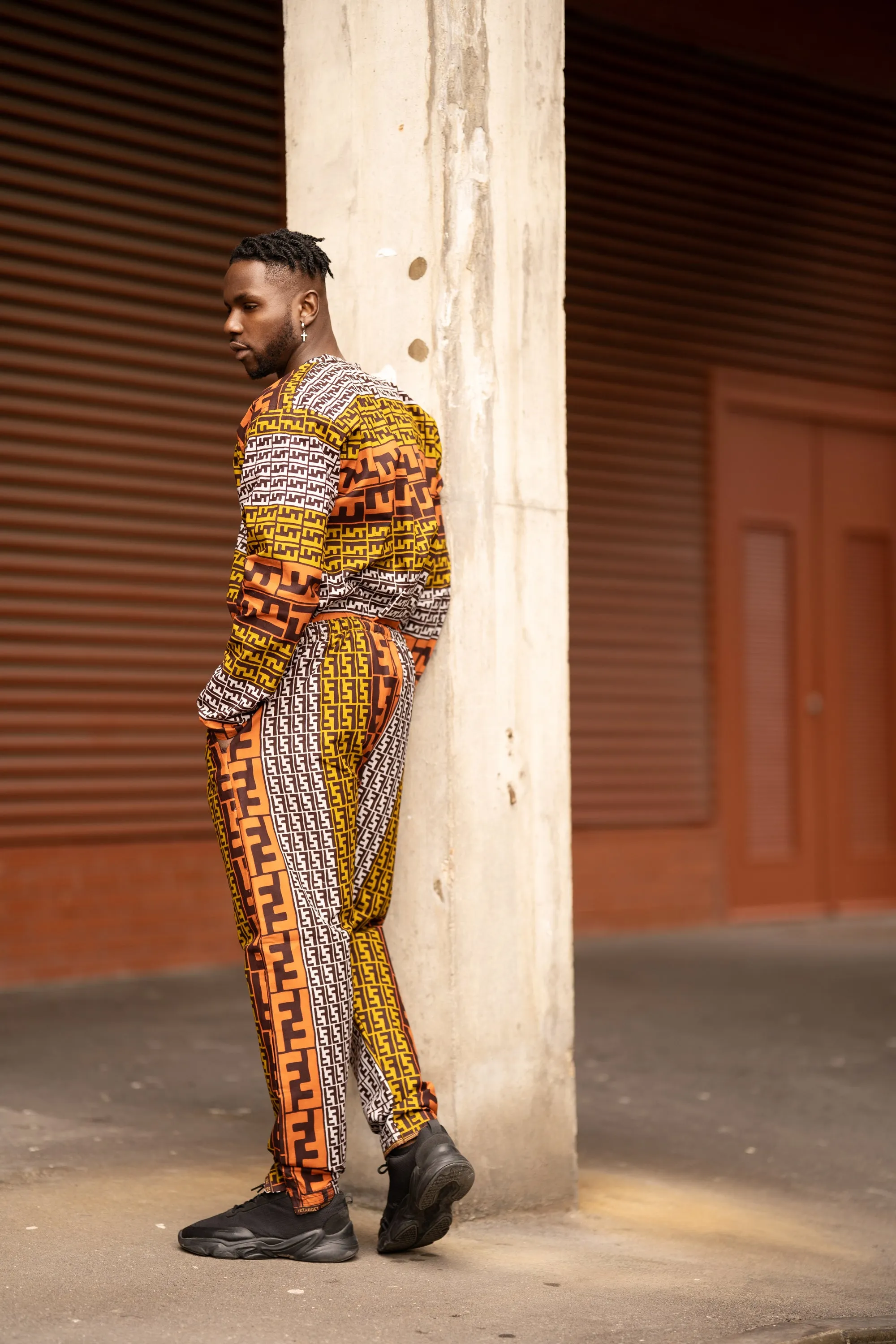 African Shirt In Earthy Tones Mud Cloth