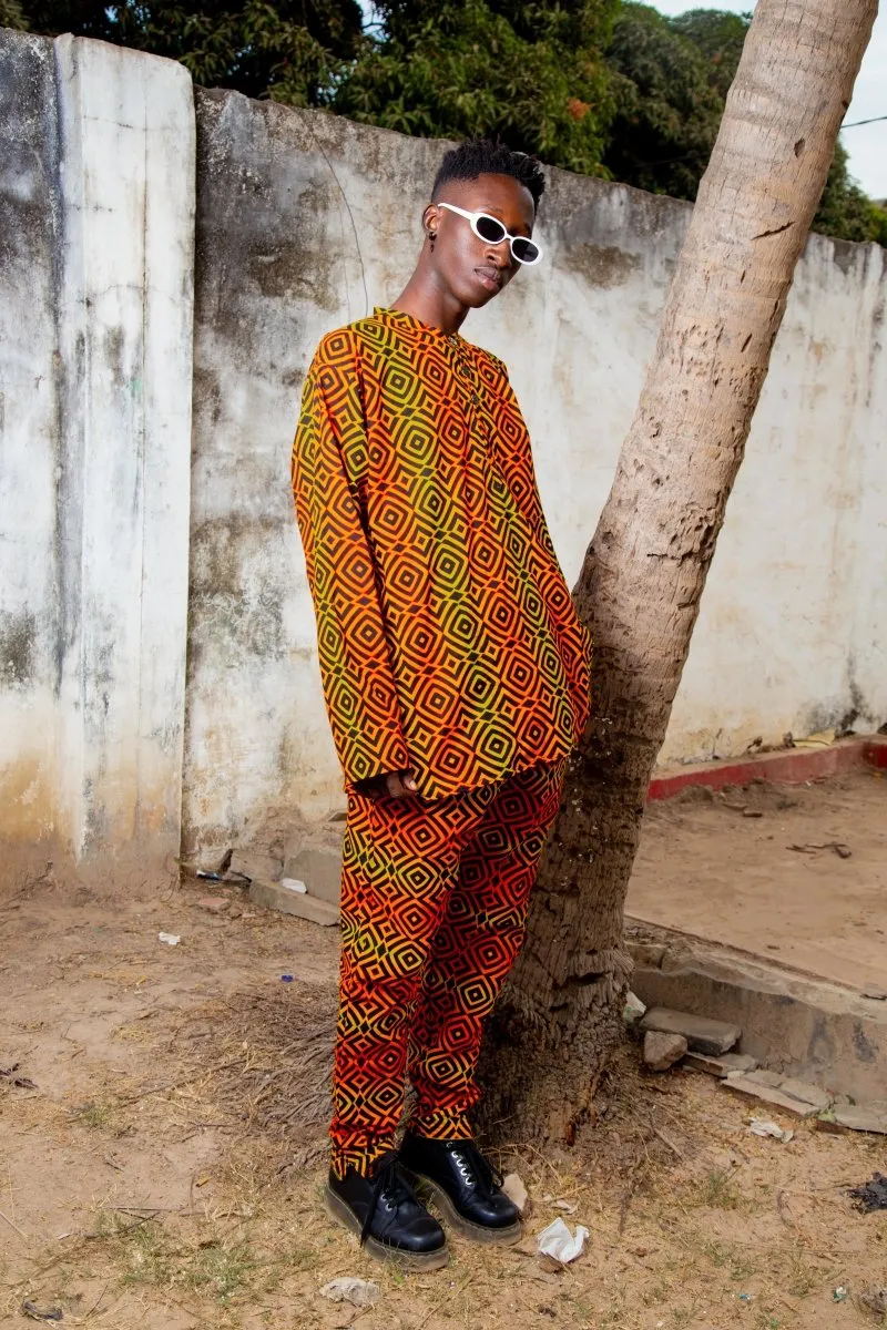 African Shirt In Electric Orange