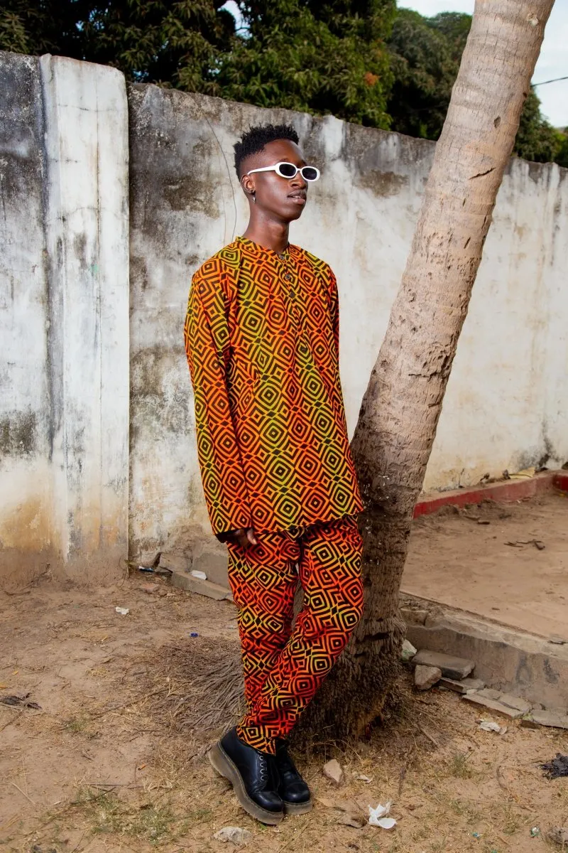 African Shirt In Electric Orange