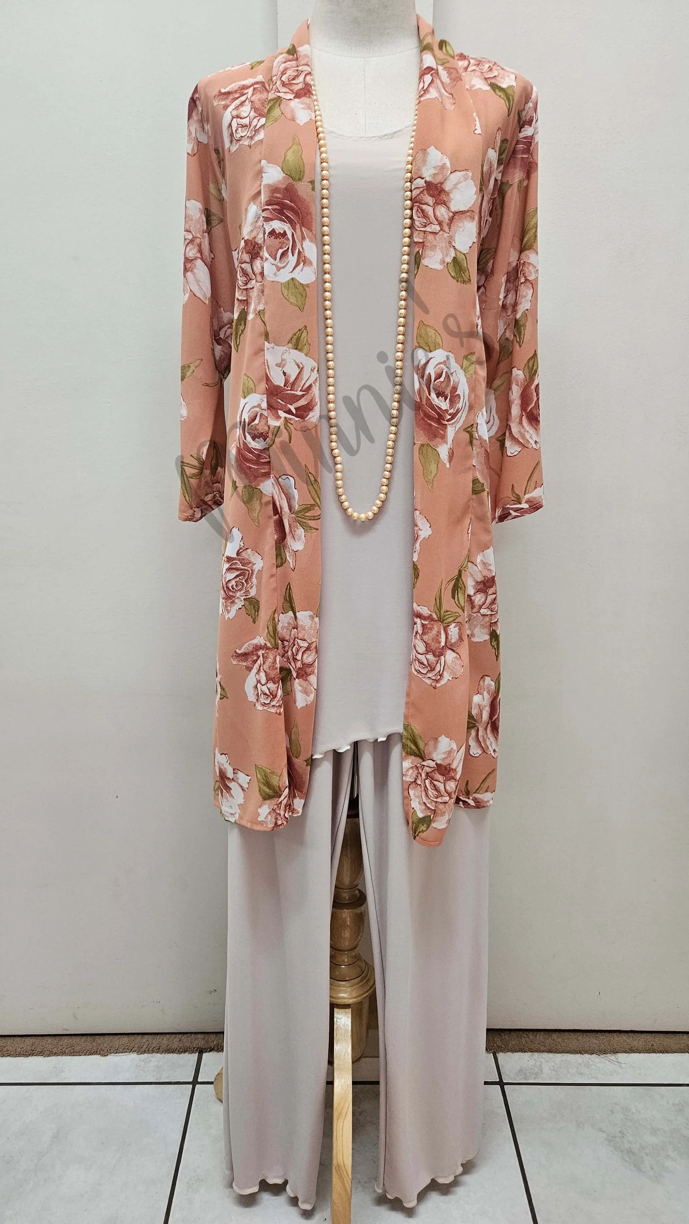 Apricot Printed Chiffon Jacket SH0142