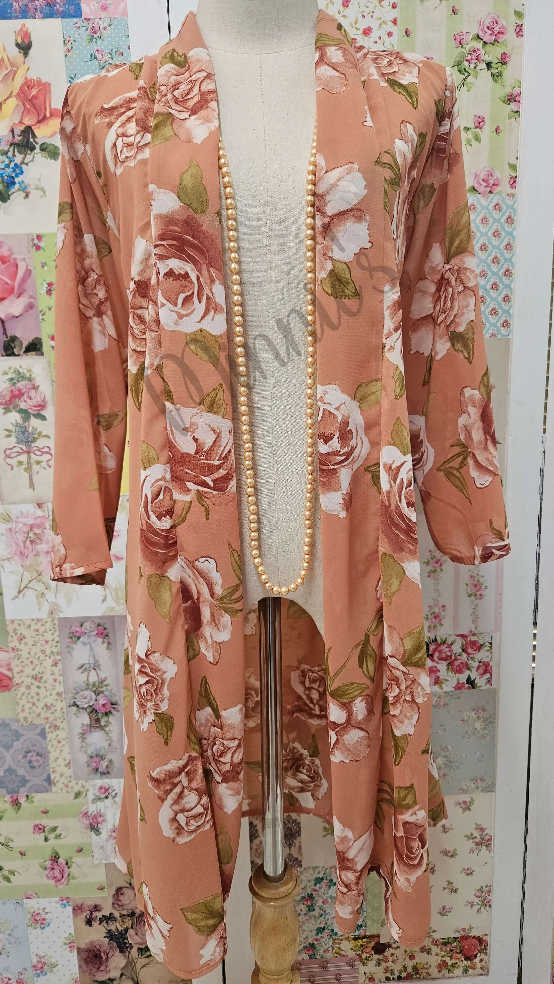 Apricot Printed Chiffon Jacket SH0142