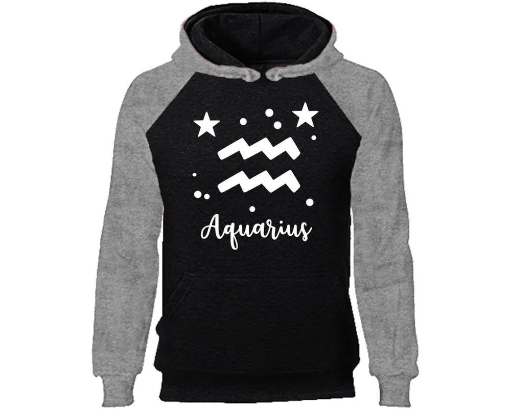 Aquarius Zodiac Sign Pullover Raglan Hoodie