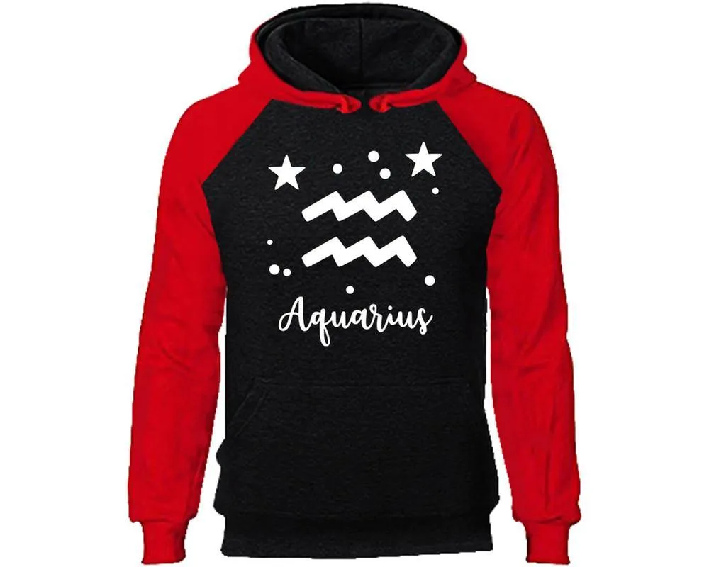 Aquarius Zodiac Sign Pullover Raglan Hoodie