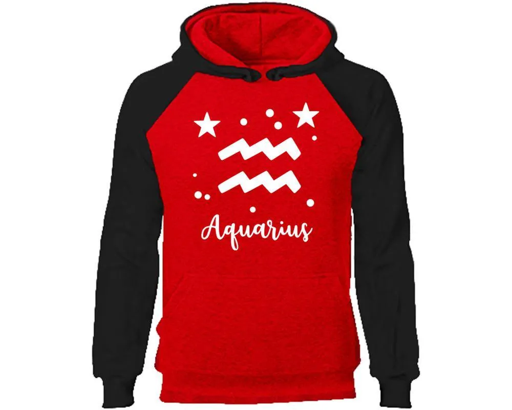 Aquarius Zodiac Sign Pullover Raglan Hoodie