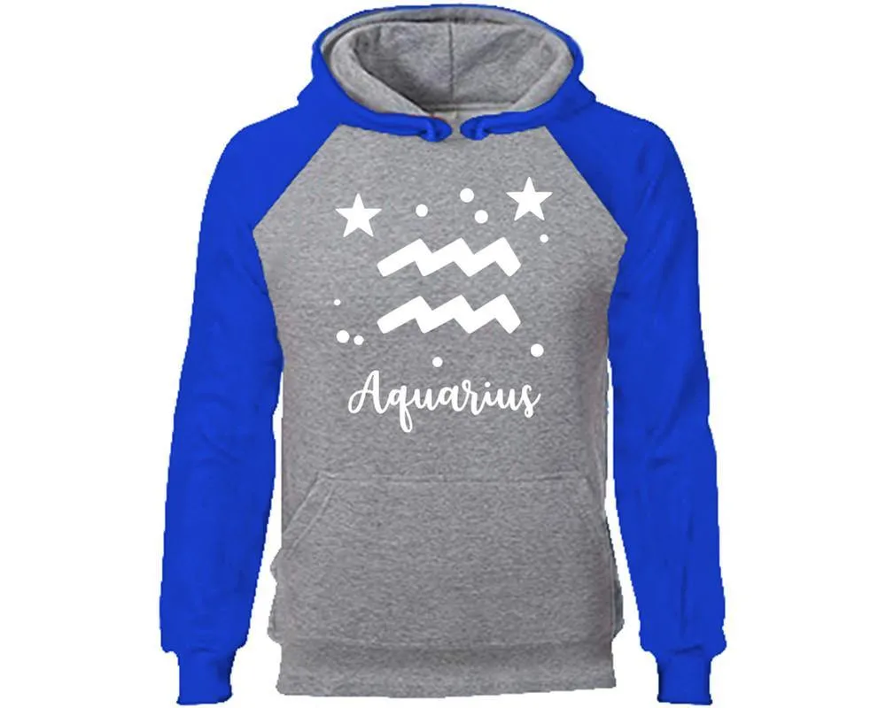 Aquarius Zodiac Sign Pullover Raglan Hoodie