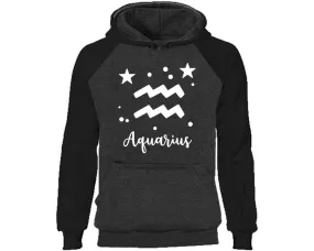 Aquarius Zodiac Sign Pullover Raglan Hoodie