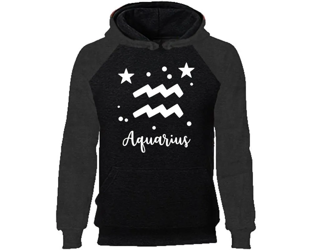 Aquarius Zodiac Sign Pullover Raglan Hoodie