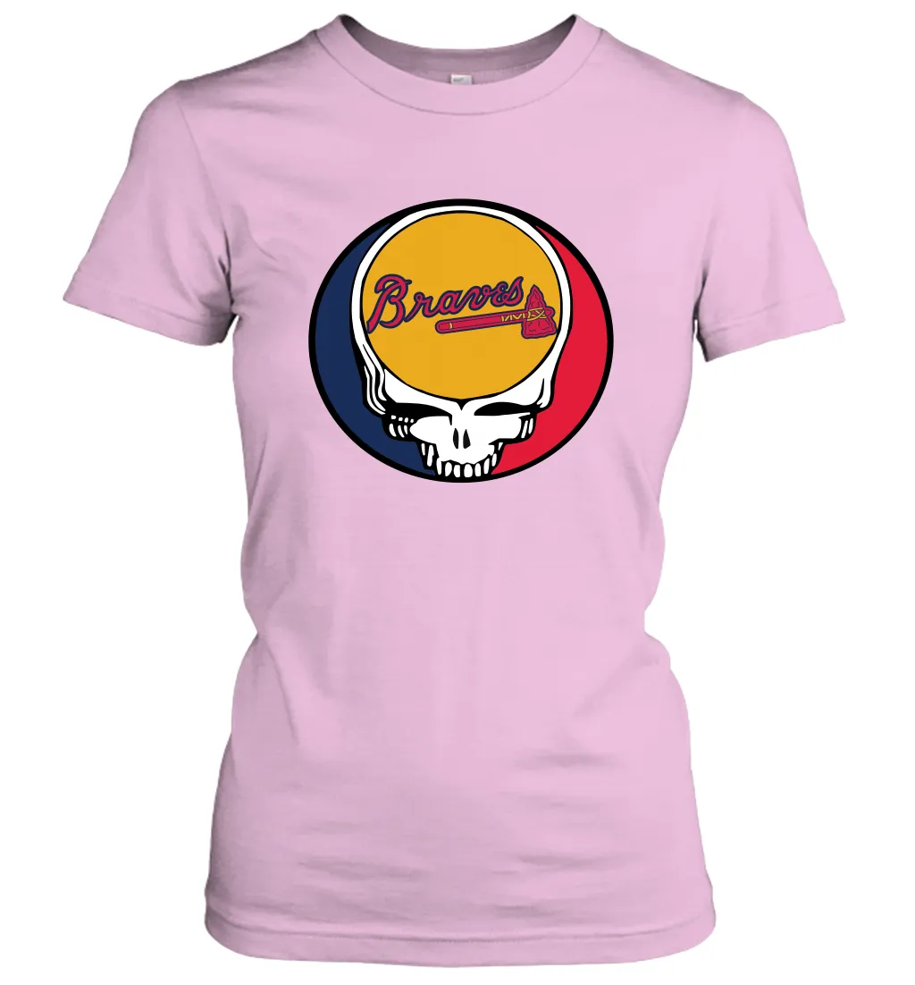 Atlanta Braves Grateful Dead Steal Your Face Baseball Womens T-Shirt