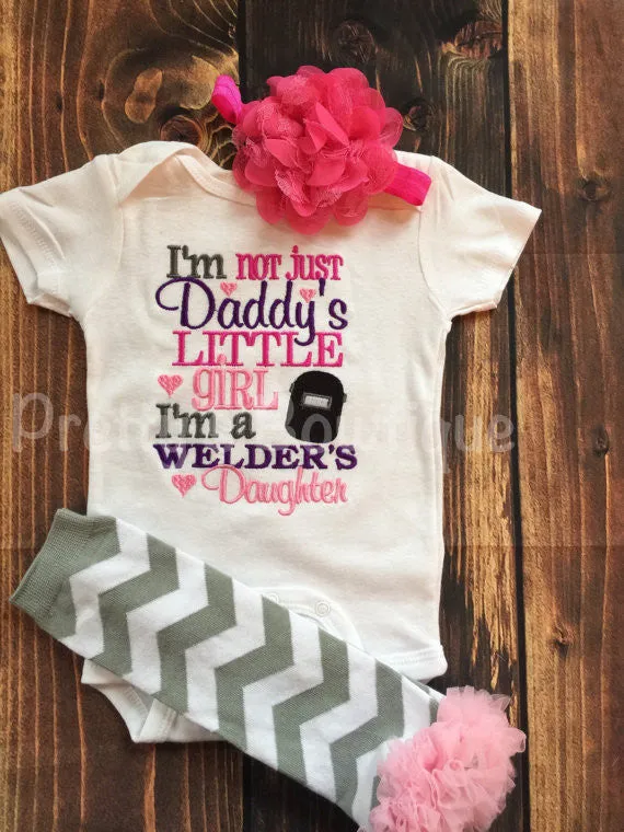 Baby Girl -- I'm not just daddy's little girl i'm a welder's daugher shirt -- Baby shower gift --welder's shirt- daddys girl- toddler