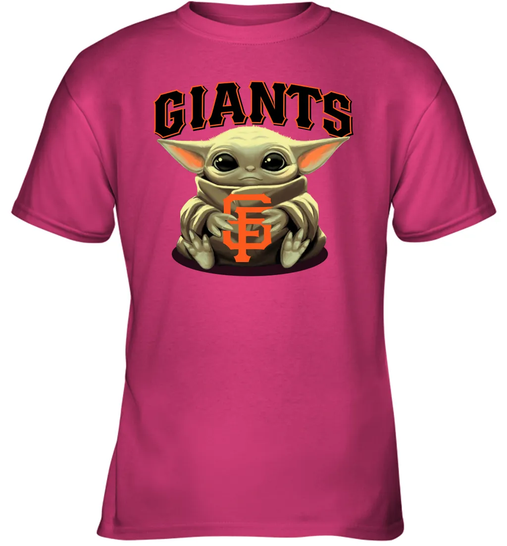 Baby Yoda Hugs Loves The San Francisco GiantsBaseball Youth T-Shirt