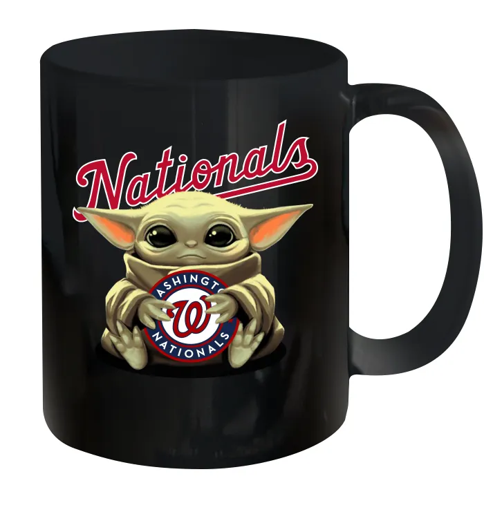 Baby Yoda Hugs Loves The Washington Nationals Baseball Ceramic Mug 11oz