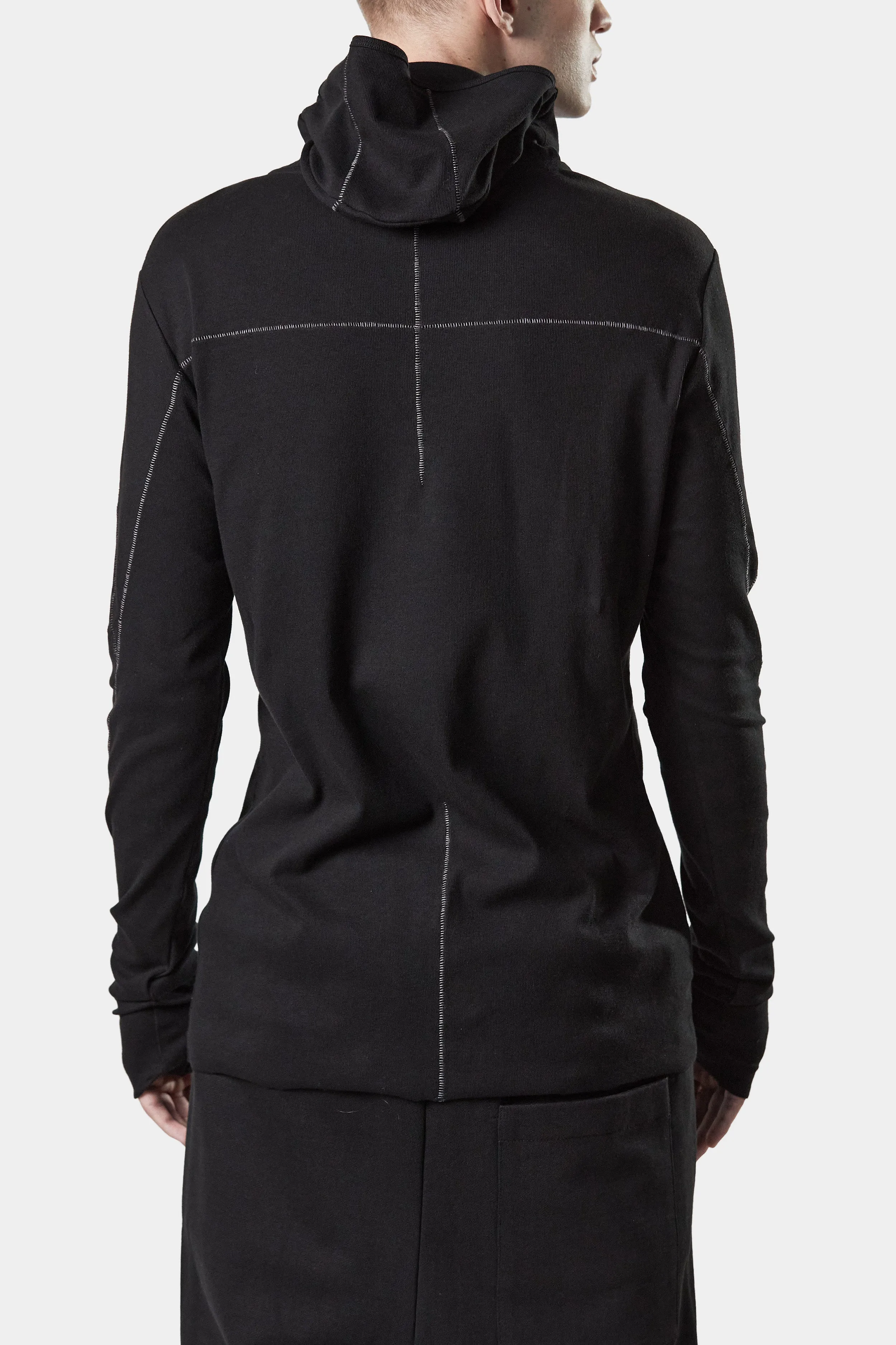 Balaclava hooded long sleeve tee