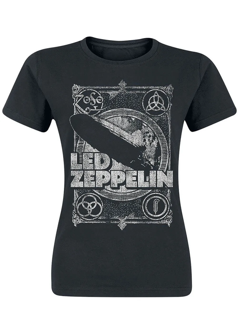 Band Shirts Led Zeppelin Vintage Girlie T-Shirt Black