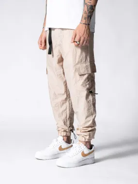 Beige Parachute Cargos