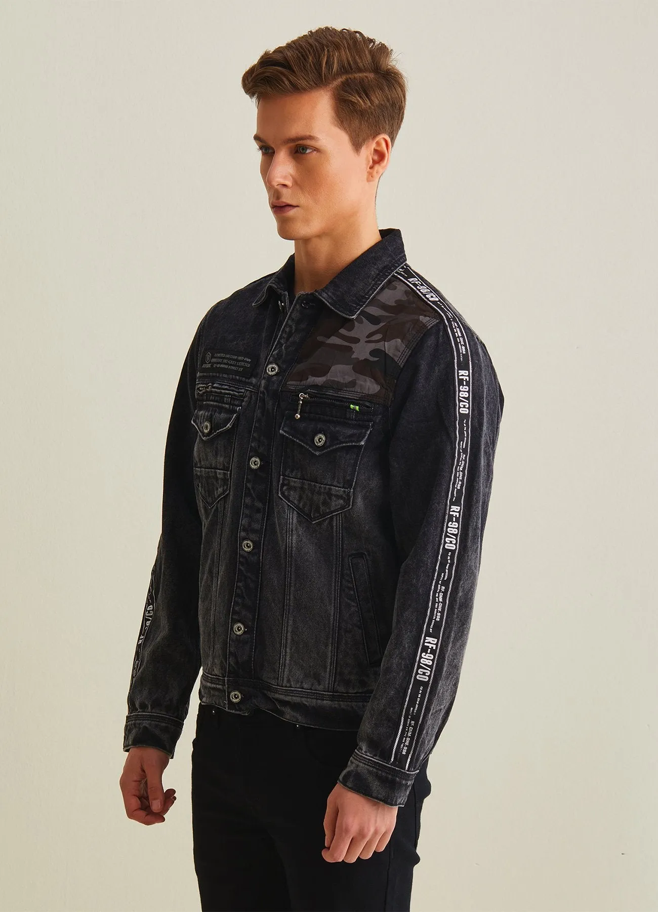 Black Denim Street Wear Jacket