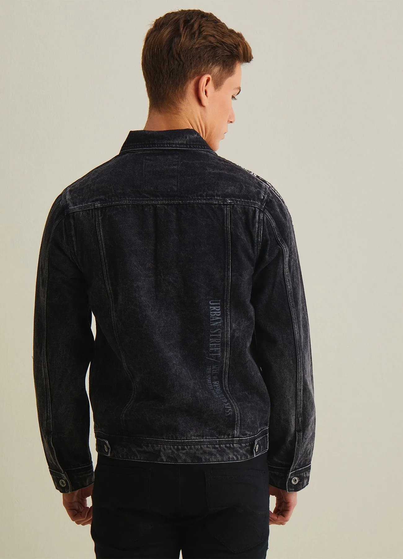 Black Denim Street Wear Jacket