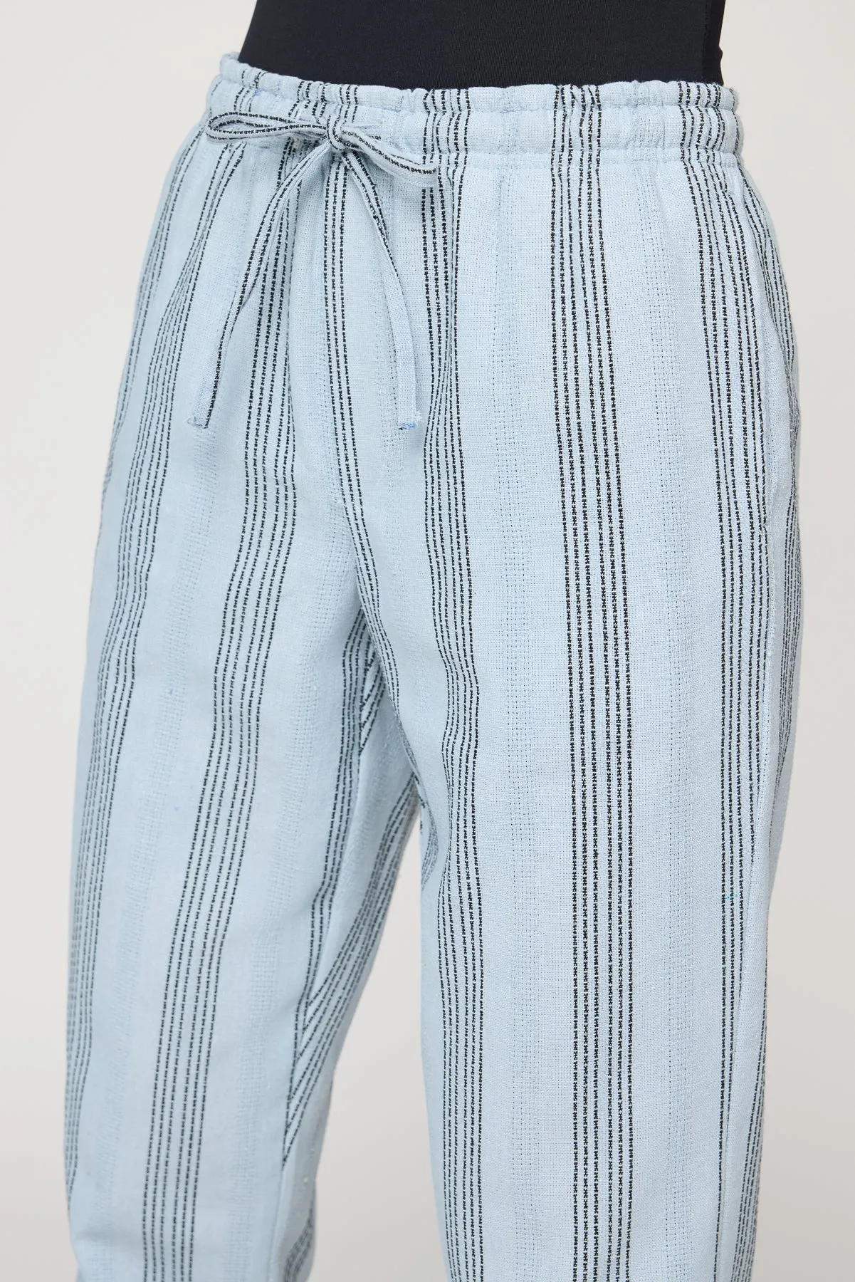 Blue Luxe and Black Stripe Pants