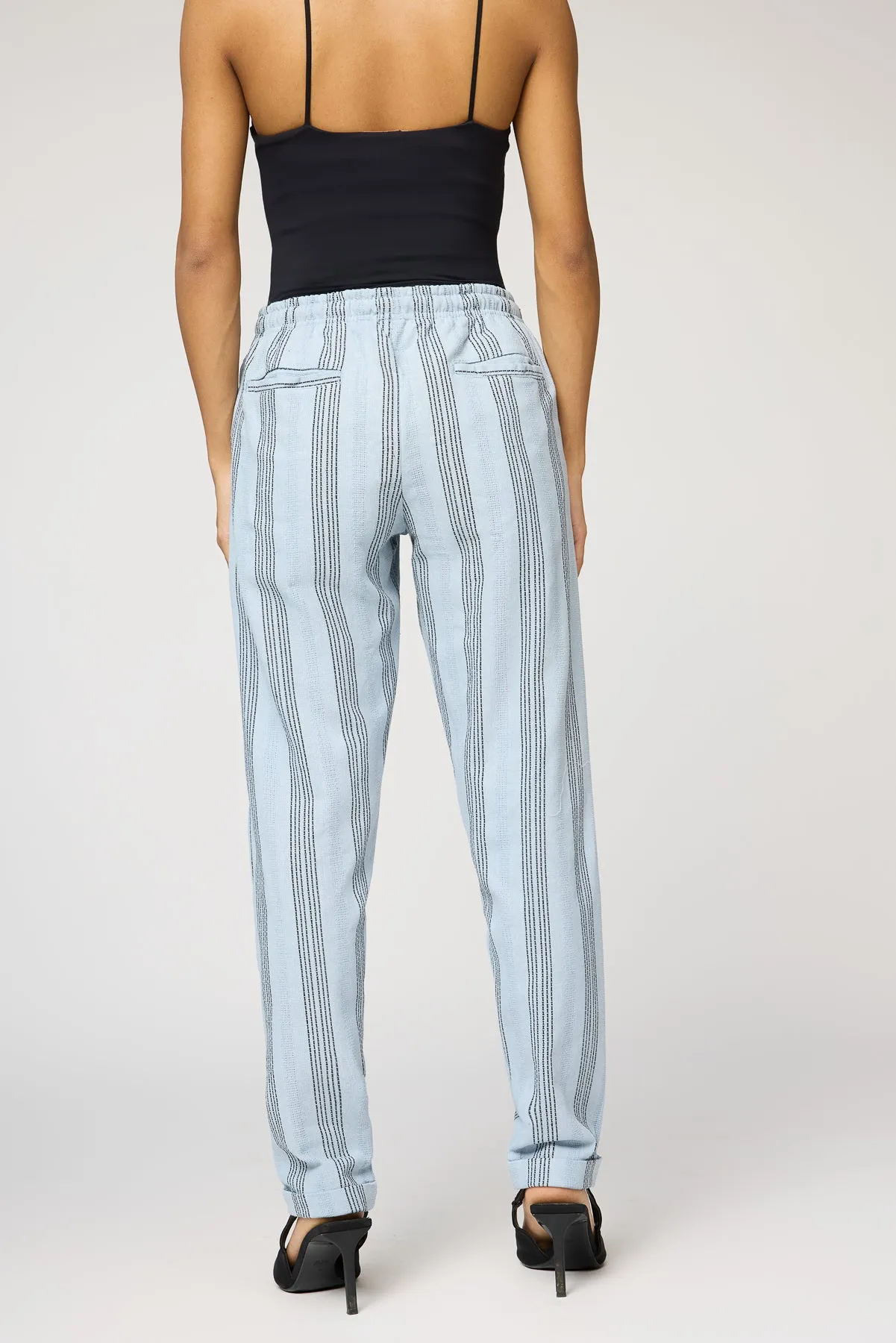 Blue Luxe and Black Stripe Pants