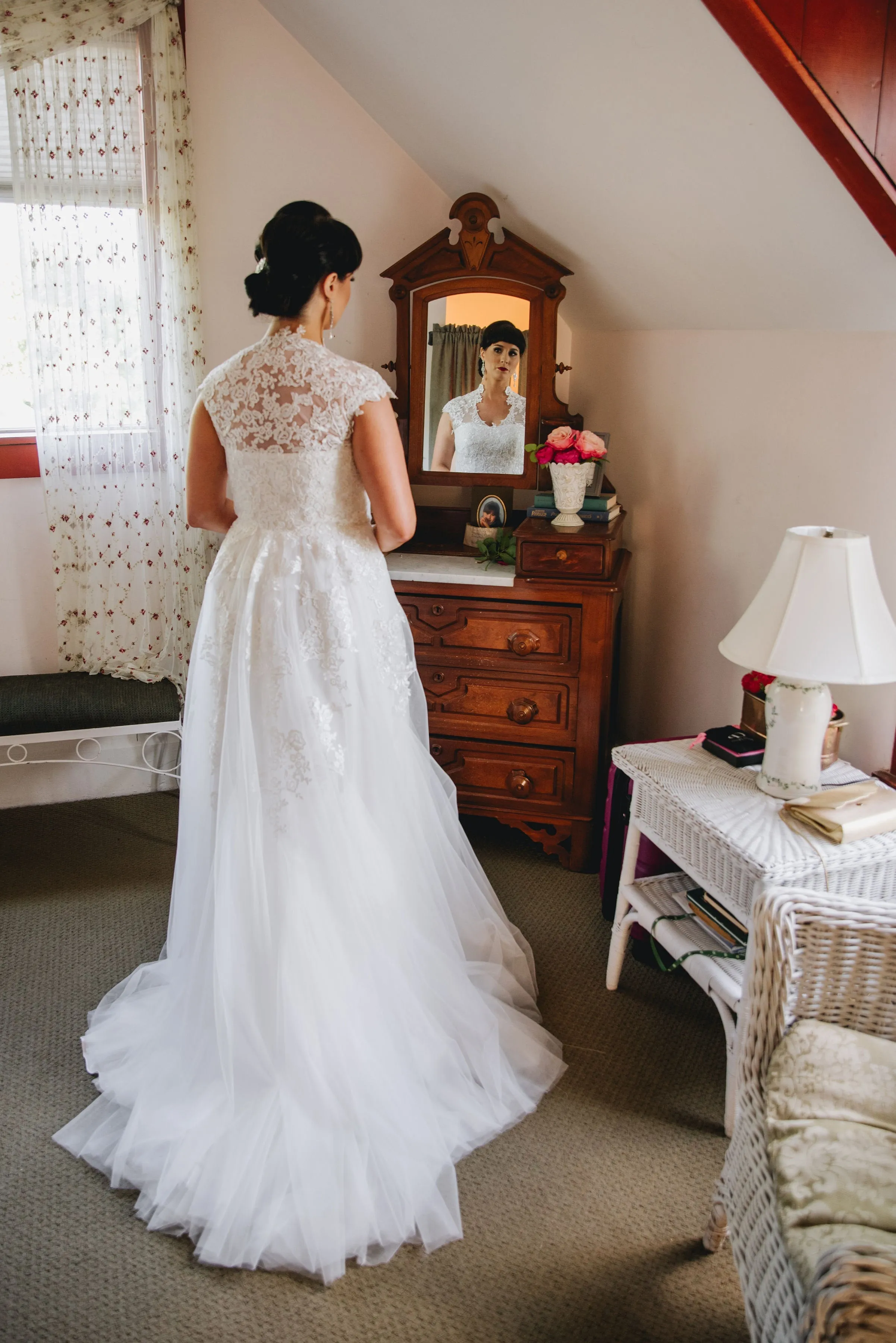 Blush Boho Lace Wedding Dress KORYNNE