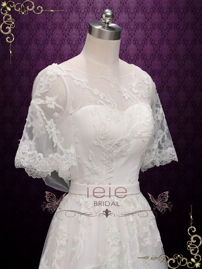 Boho Lace Wedding Dress with Butterfly Sleeves MELODIE