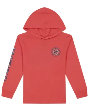 Boys 2-7 Round About Hooded Long Sleeve T-Shirt - Spiced Coral