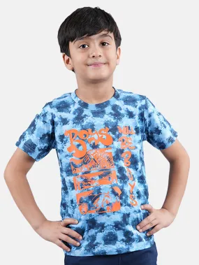 Boys Tie and Dye Tee With Chest Print