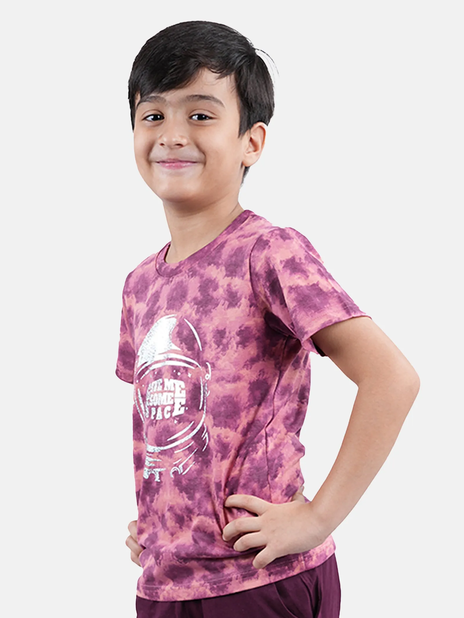 Boys Tie and Dye Tee With Chest Print