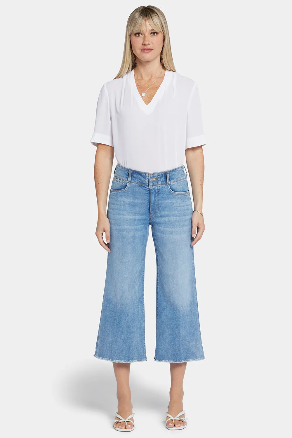 Brigitte Wide Leg Capri Jeans - Corfu