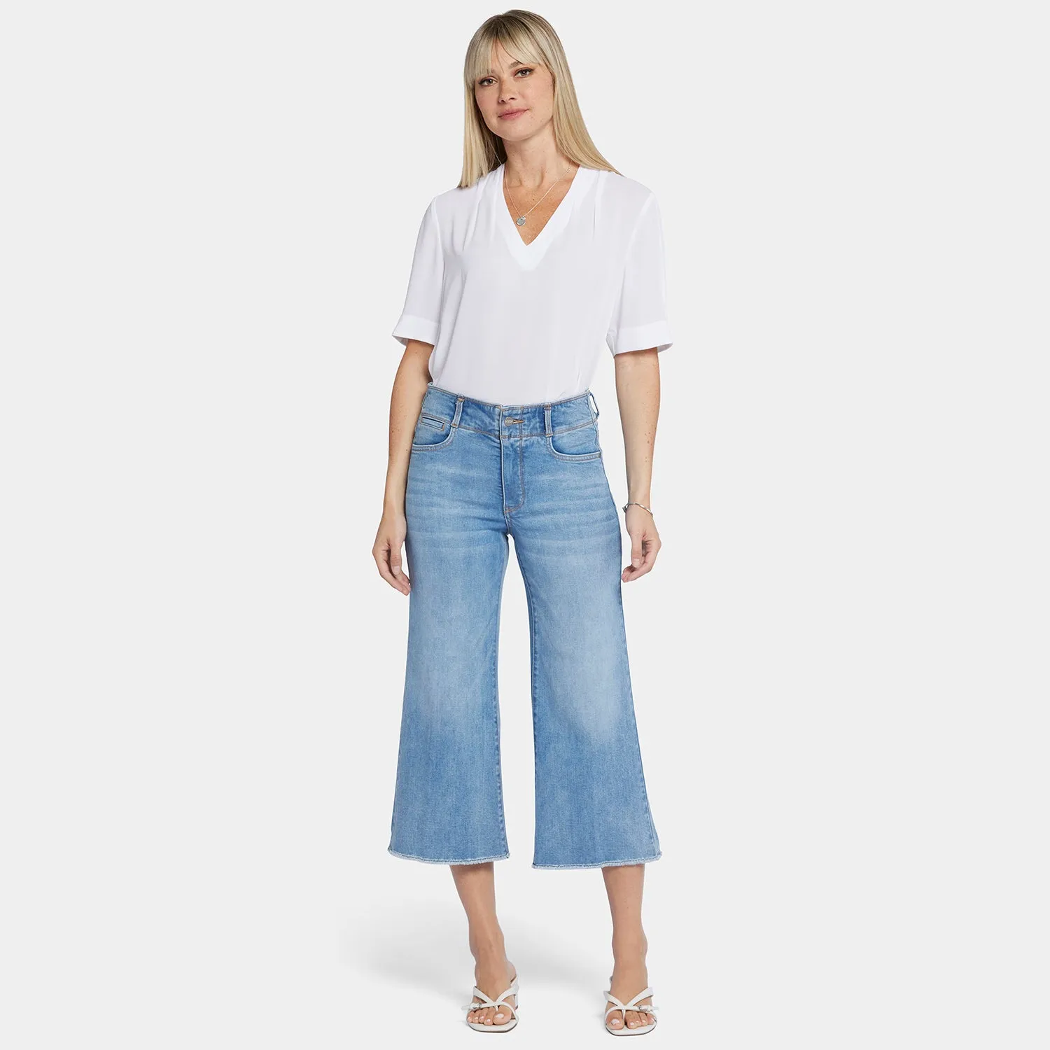 Brigitte Wide Leg Capri Jeans - Corfu