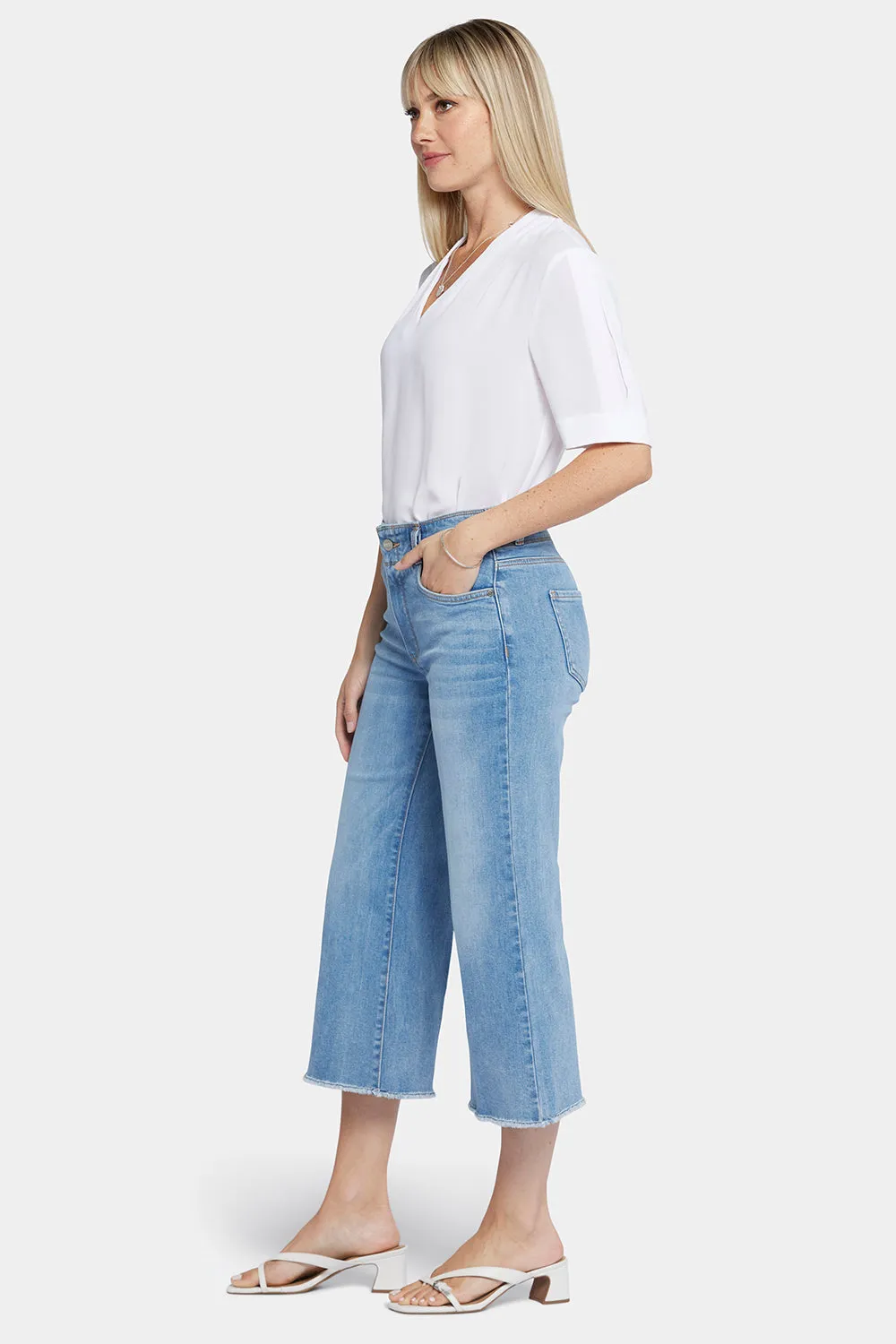 Brigitte Wide Leg Capri Jeans - Corfu