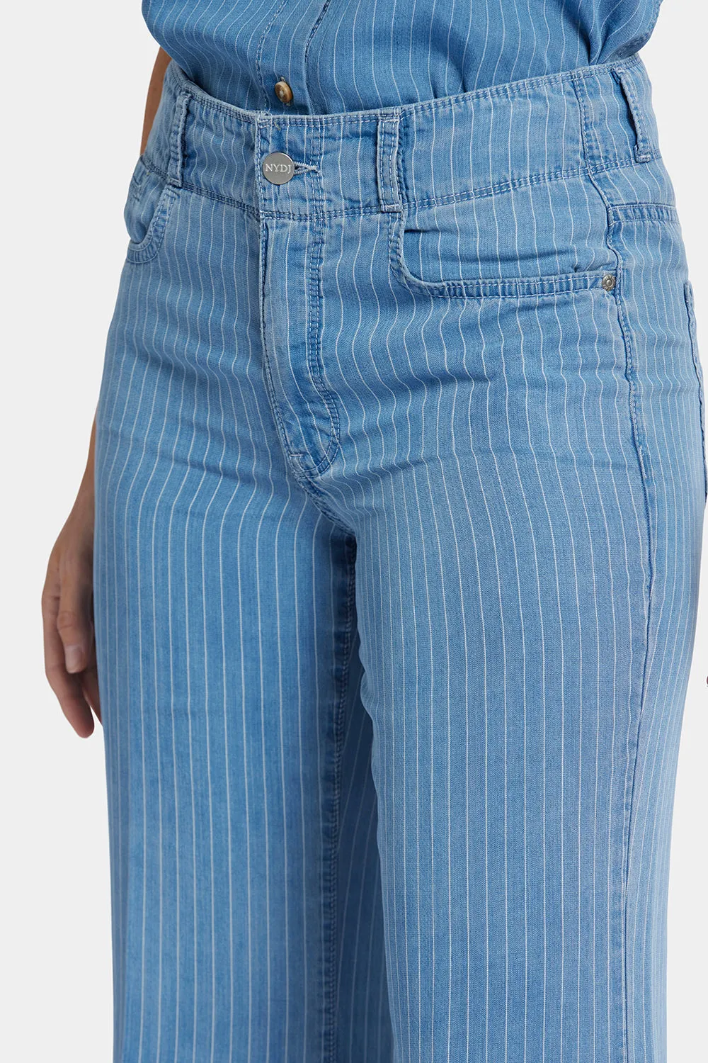 Brigitte Wide Leg Capri Jeans - Light Marine