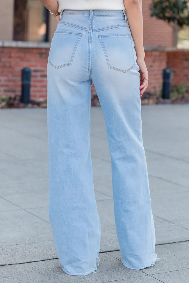 Caroline Light Wash Wide Leg Jeans