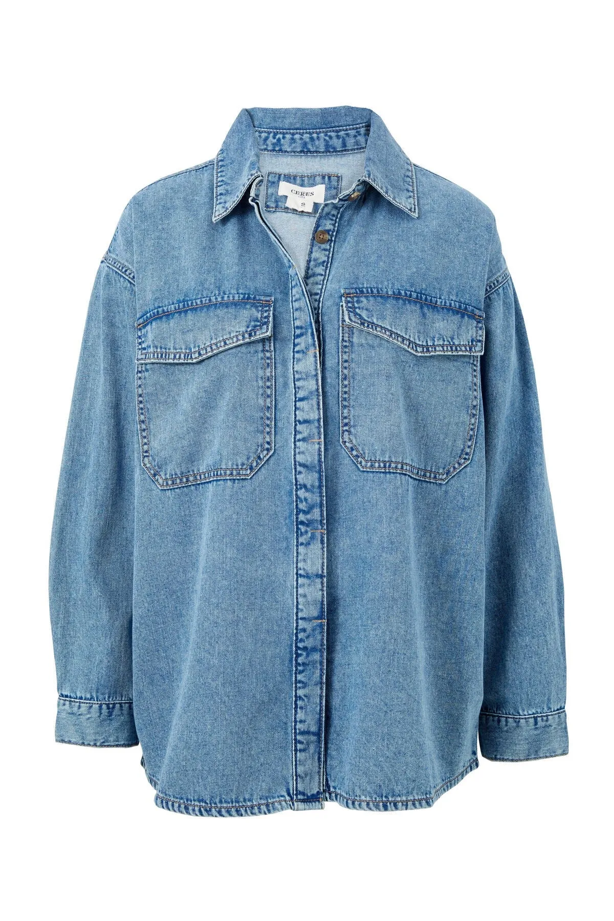 Ceres Life - Essential Denim Shirt/Mid Vintage Blue Denim