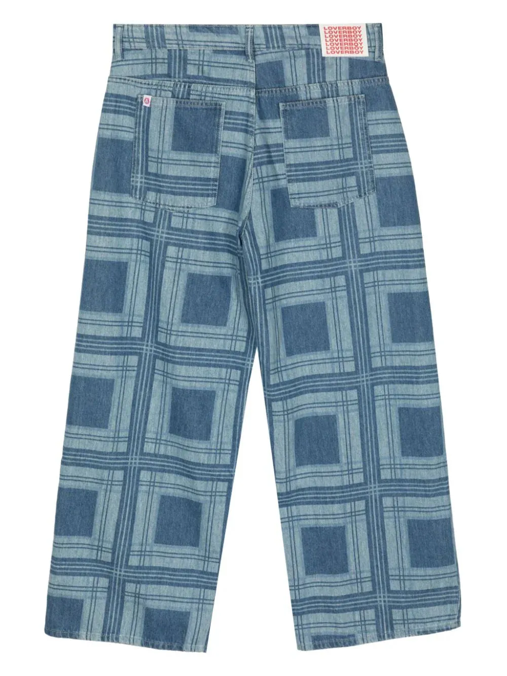 Check-Print Straight-Leg Jeans