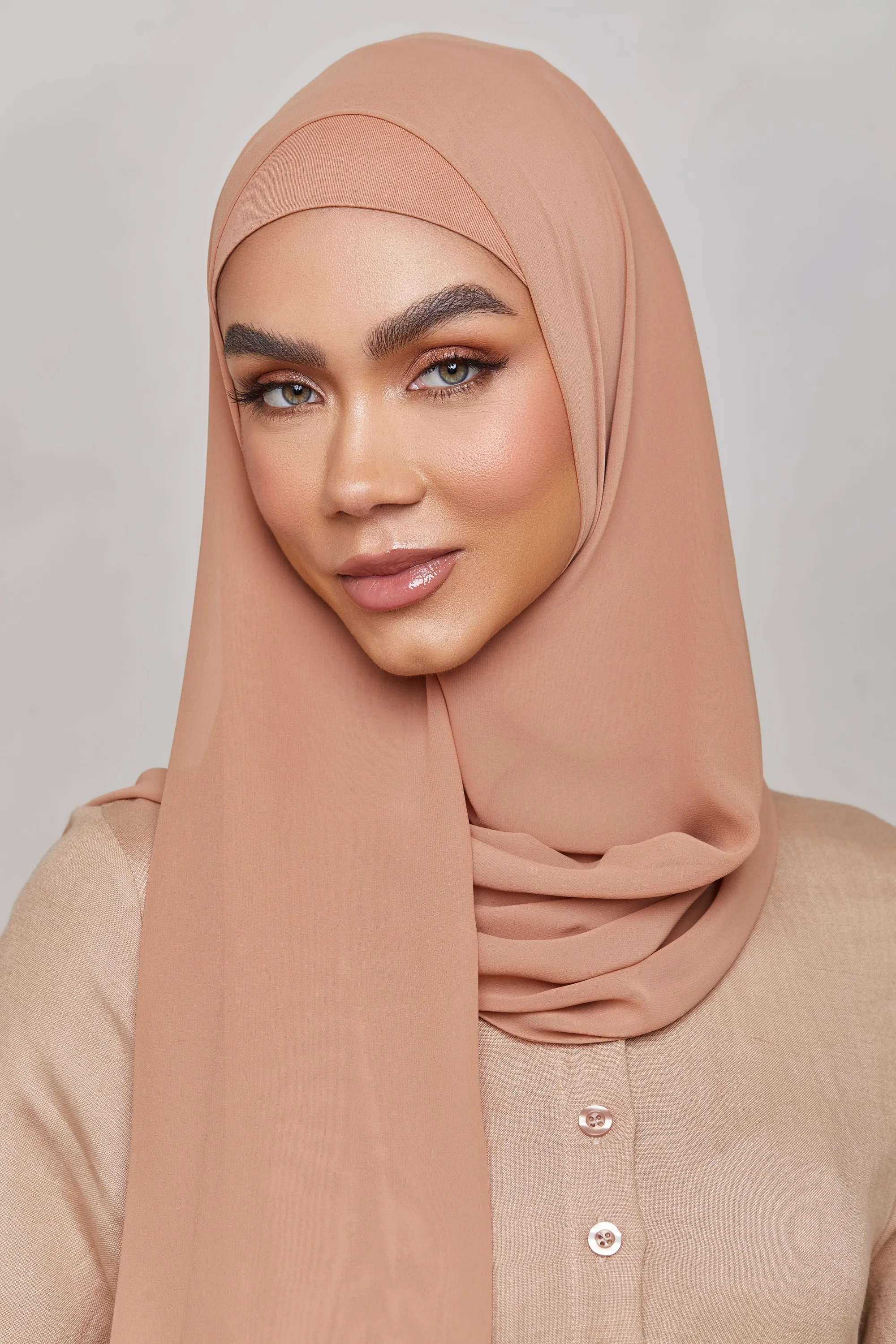 Chiffon LITE Hijab - Tawny Brown