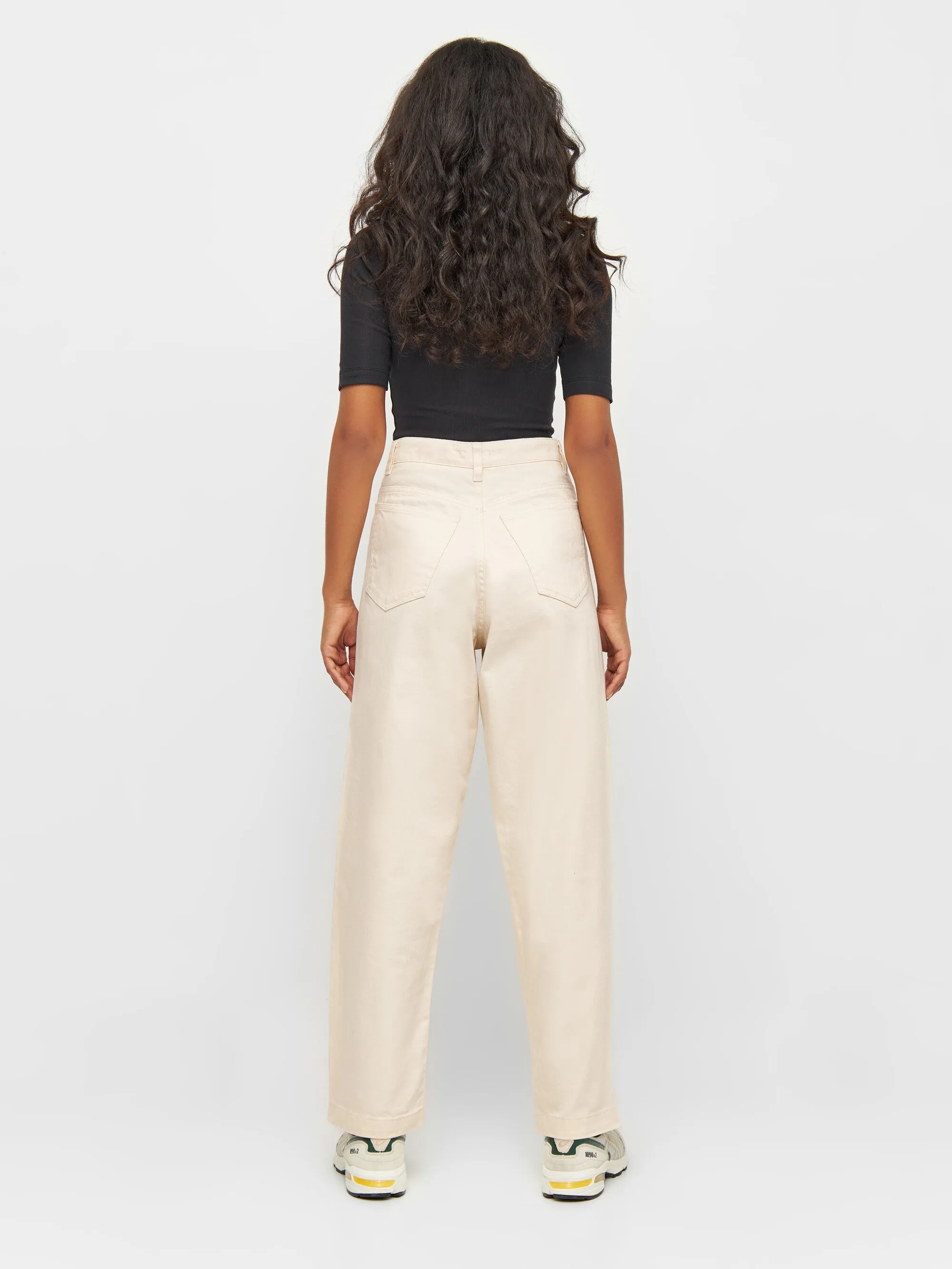 CHLOE barrel high-rise twill 5-pocket pants - Buttercream