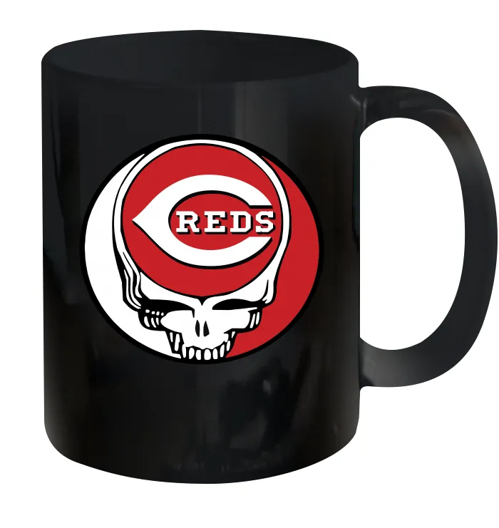 Cincinnati Reds Grateful Dead Steal Your Face Baseball Ceramic Mug 11oz