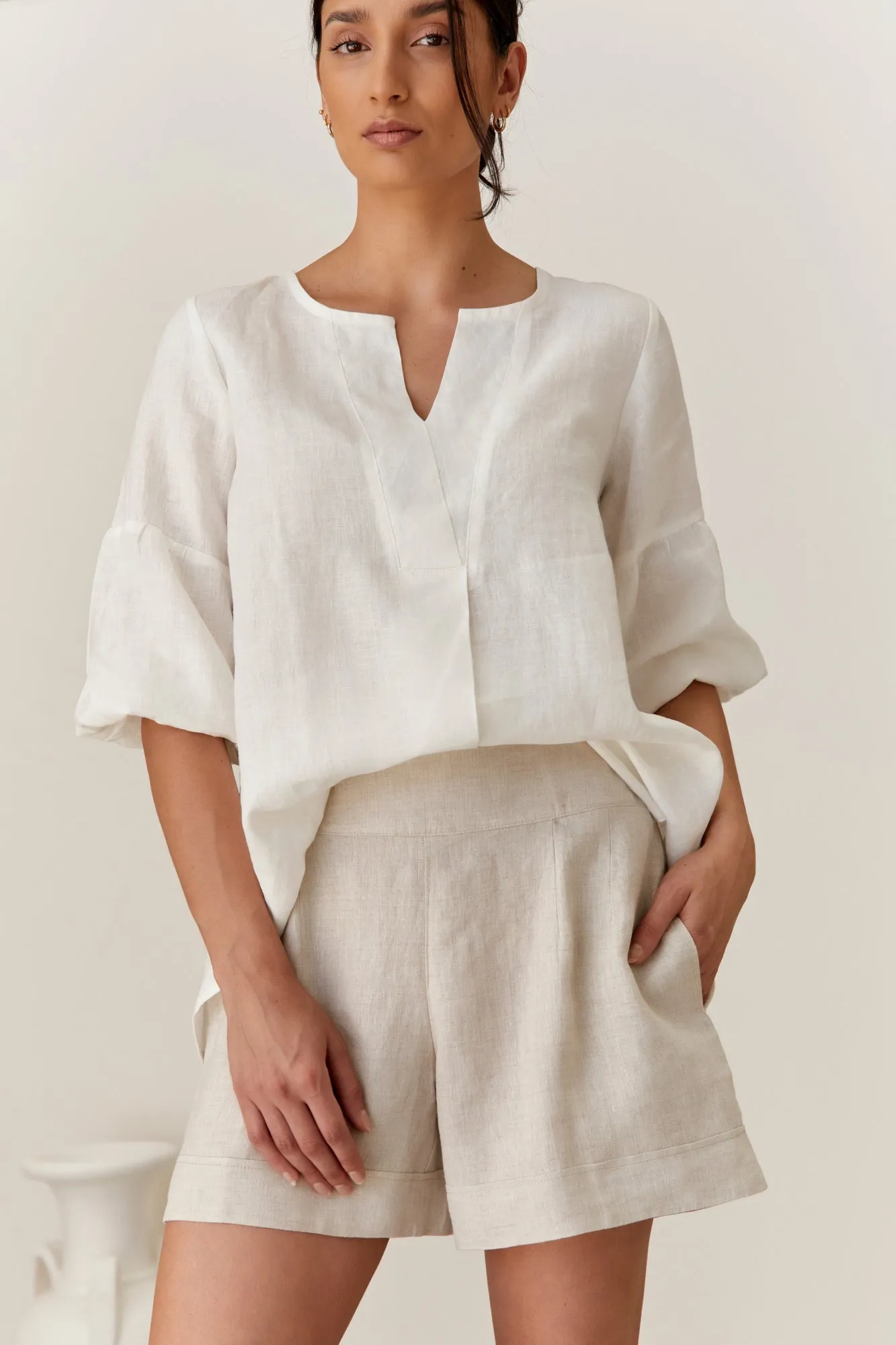 Clancy Linen Top Warm White