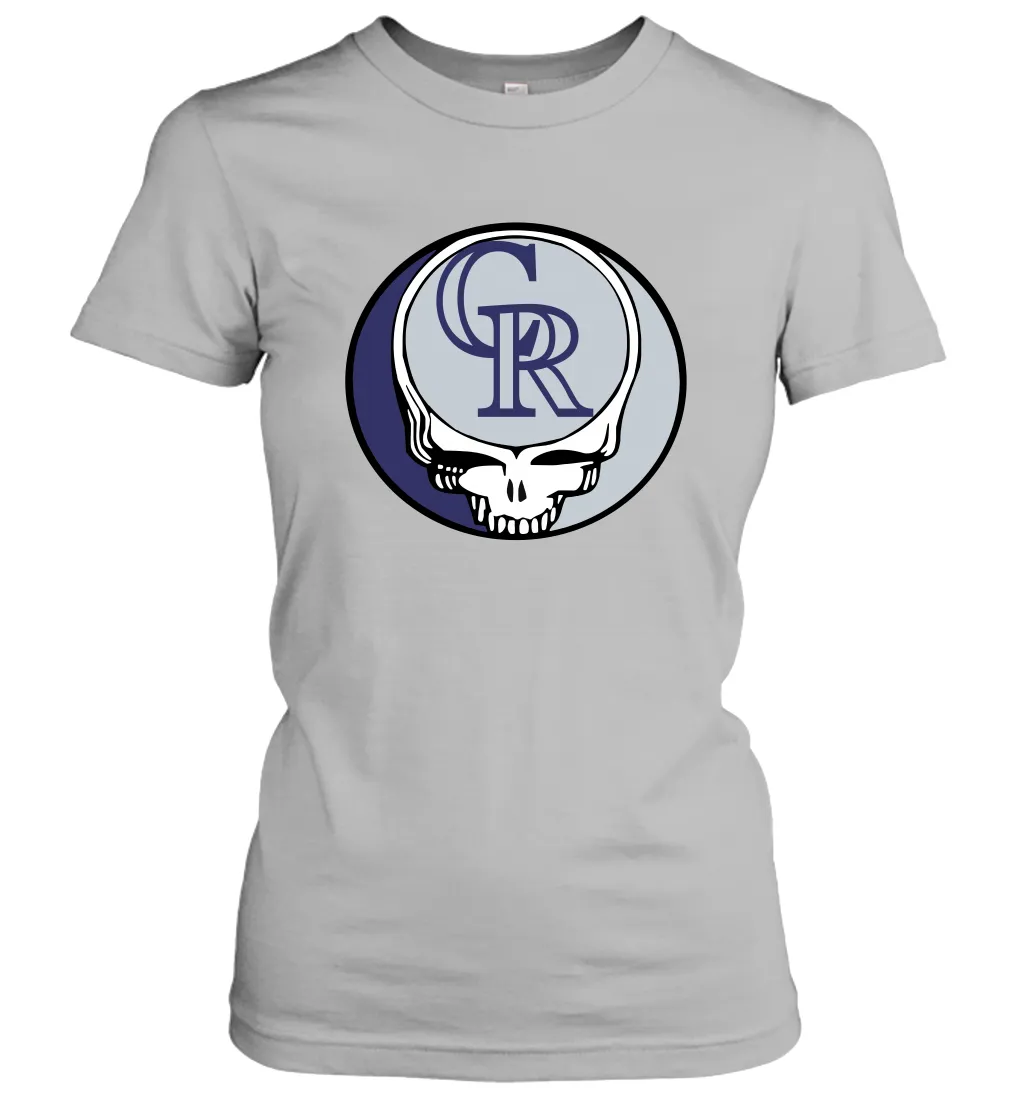 Colorado Rockies Grateful Dead Steal Your Face Baseball Womens T-Shirt