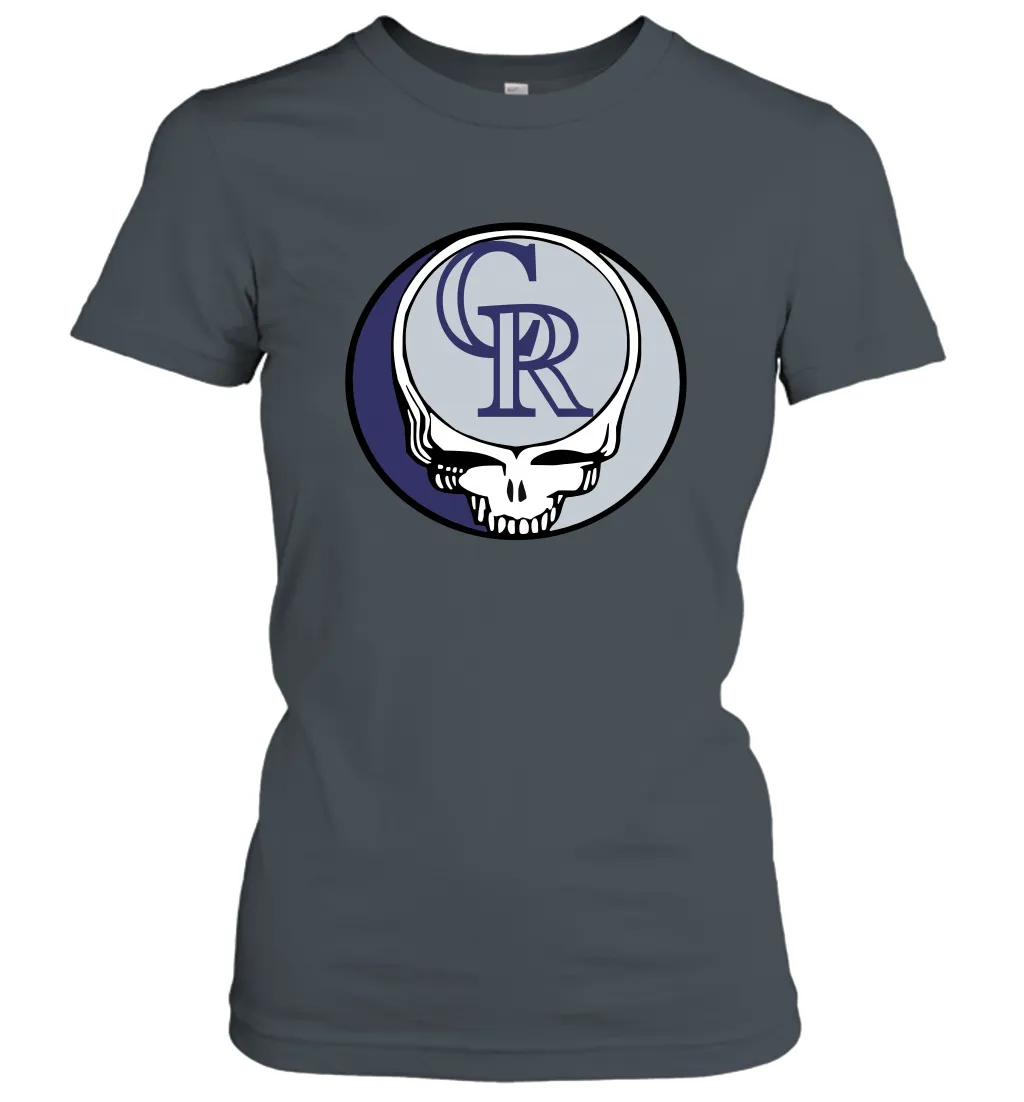 Colorado Rockies Grateful Dead Steal Your Face Baseball Womens T-Shirt