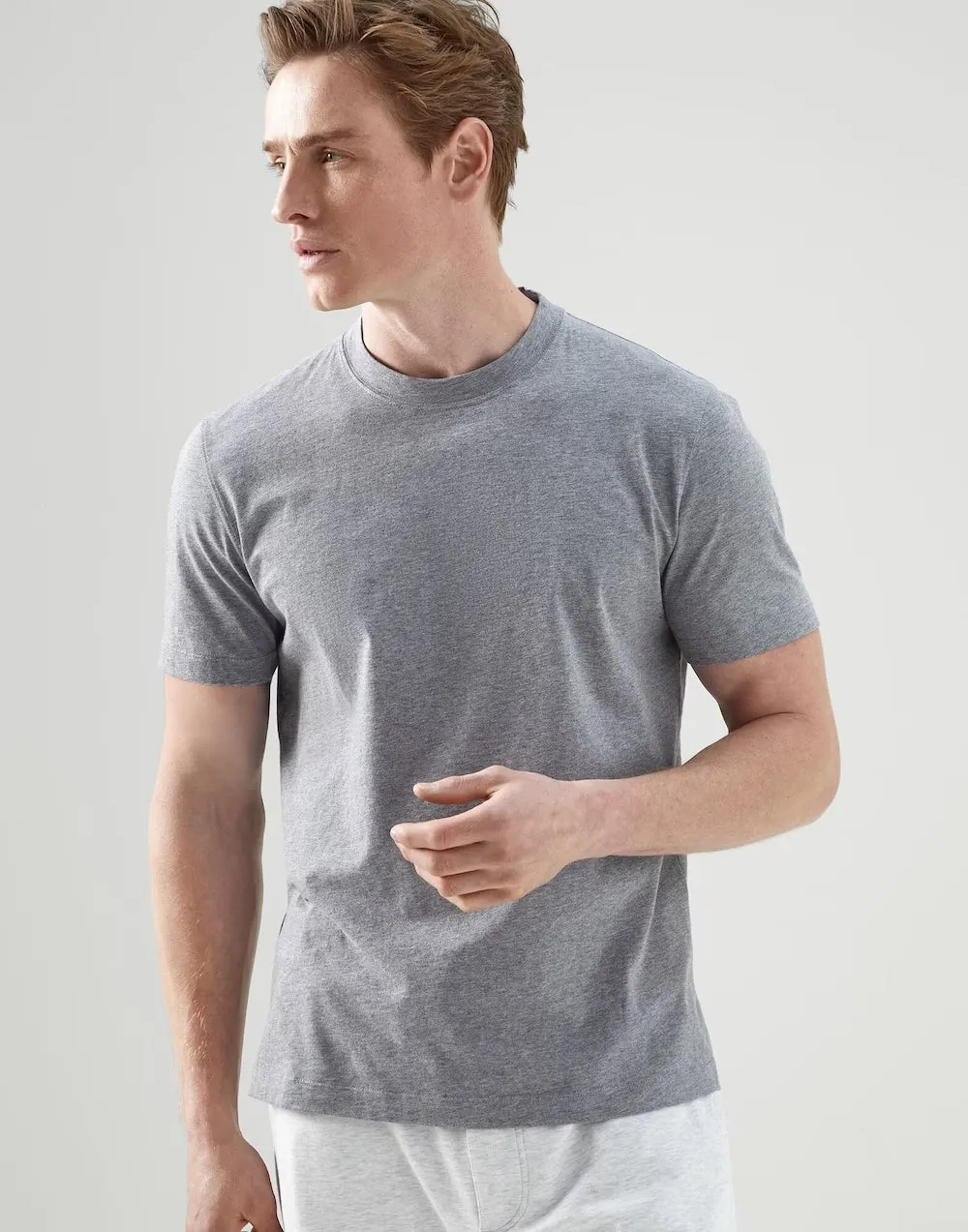 Cotton Jersey Basic Fit Crewneck T-Shirt | Grey