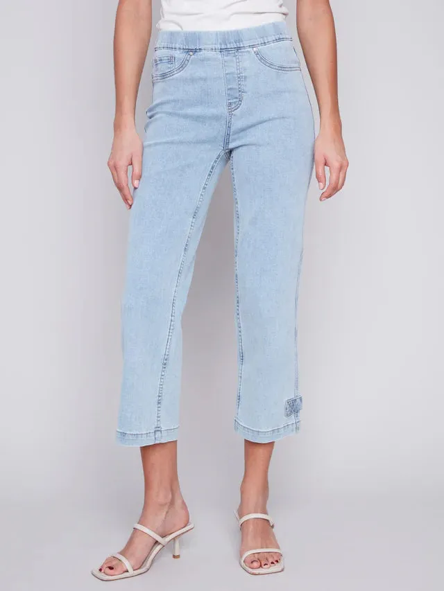 CROPPED JEAN WITH TAB DETAIL