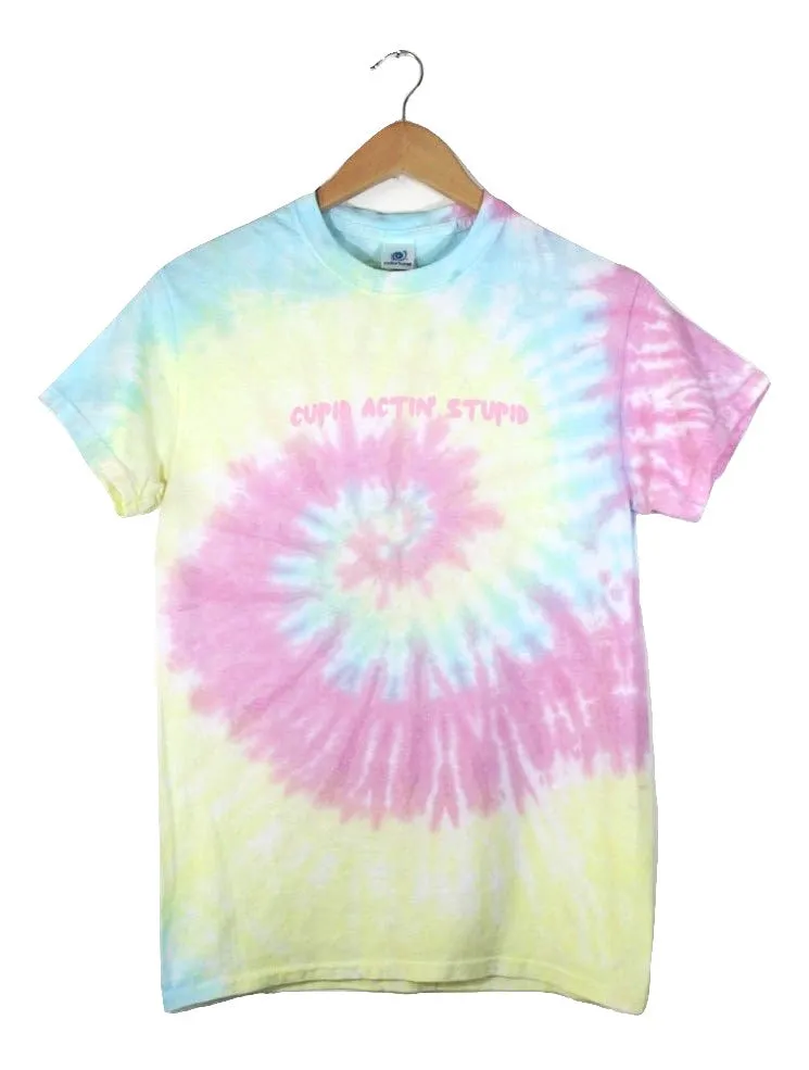 Cupid Actin' Stupid Pastel Tie-Dye Graphic Unisex Tee